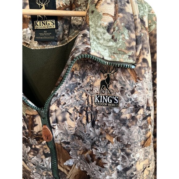 King's Outdoor World Camo Jacket Full Zip Men's Size 4X Hunting Gear - Picture 2 of 6